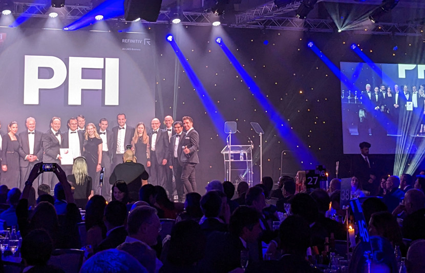 Deal Advisory wins 2022 PFI award - team collects award at ceremony in London in February 2023
