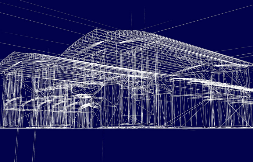 3D BIM model showing building structure for design and clash detection