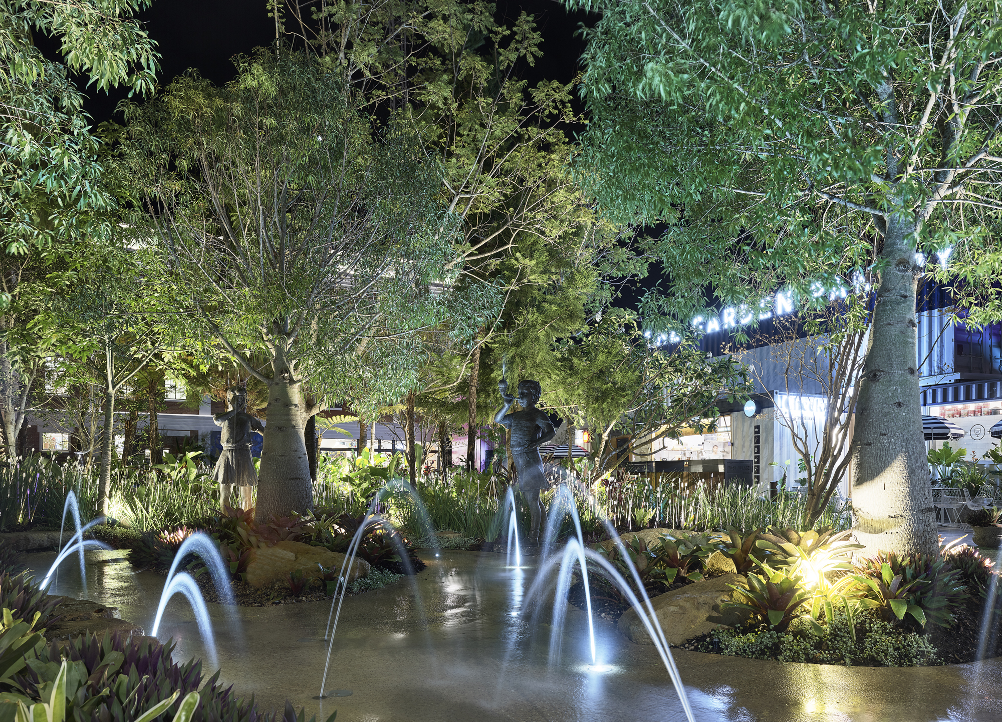Landscape architecture at The Common at West Village, Brisbane.
