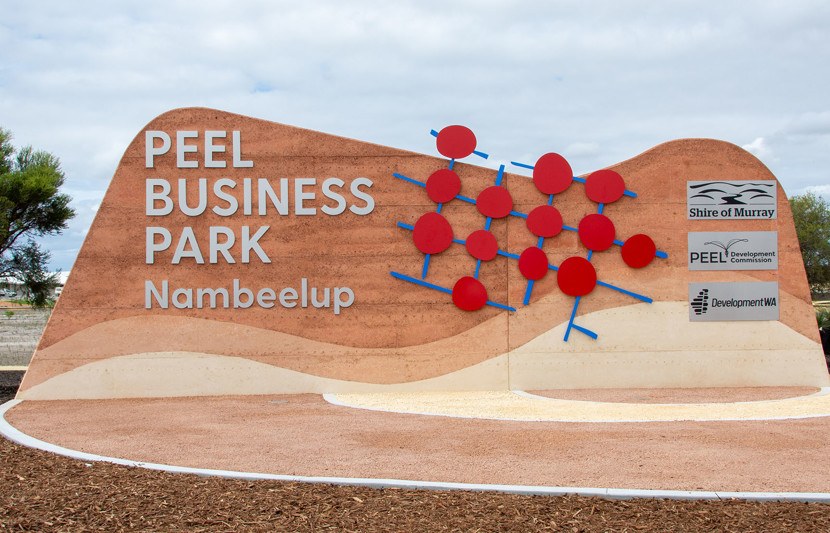 Entrance sign at Peel Business Park in WA