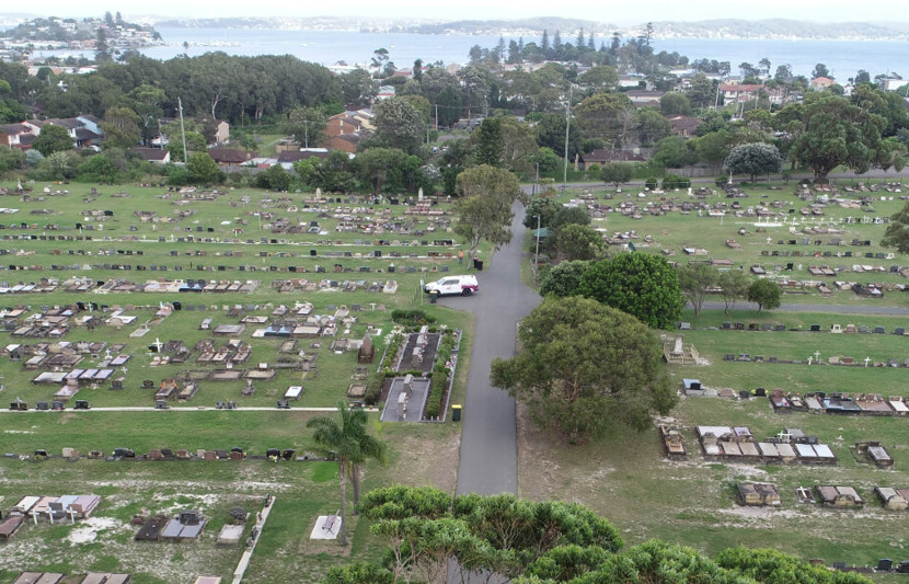 a cemetery in Belmont being surveyed by RPS