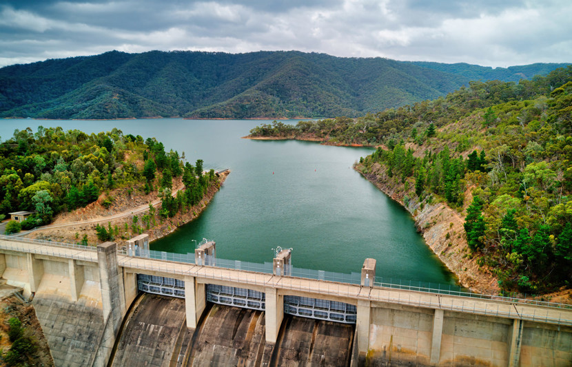 A full Australian water dam