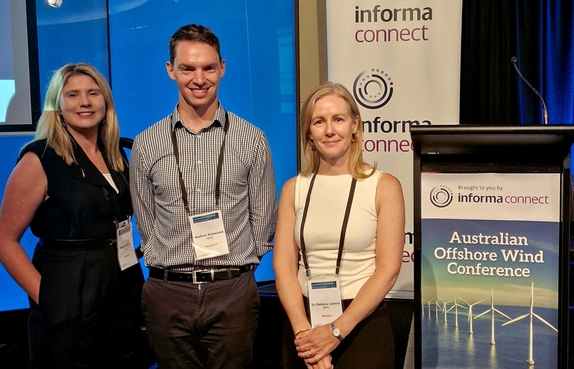 Anna Crameri, Nathan, and Christine Lamont at 2023 Australian Offshore Wind Conference 