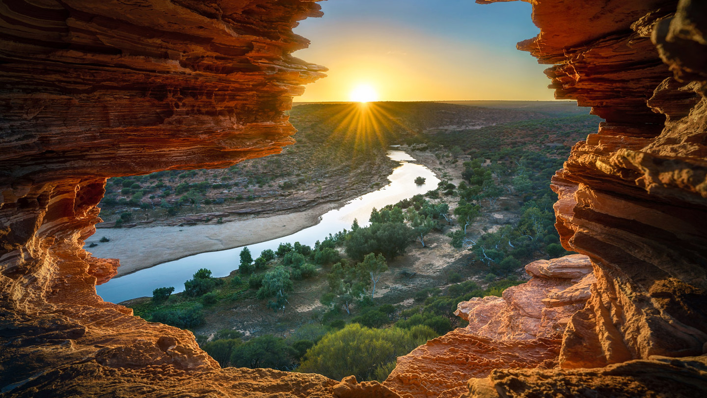 River flowing in the Australian outback 