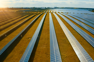 Solar Array Extends Into Distance