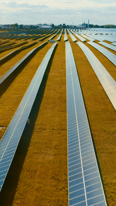 Solar Array Extends Into Distance