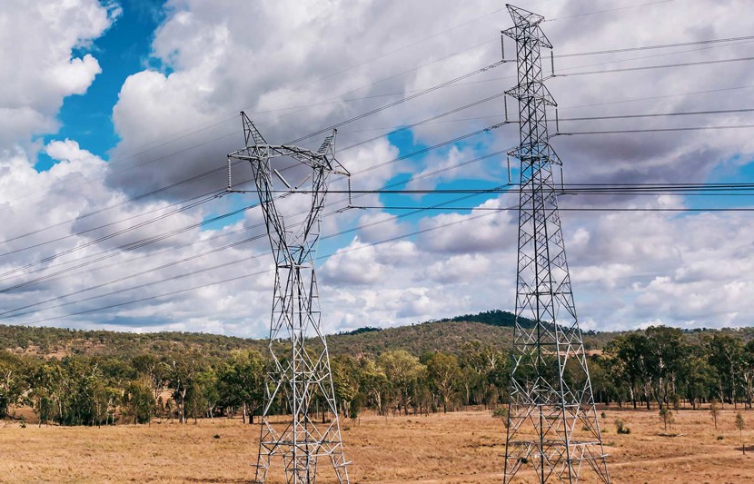 powerlines in rural Queensland setting