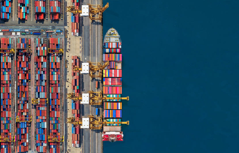 Ship Unloading At Freight Port