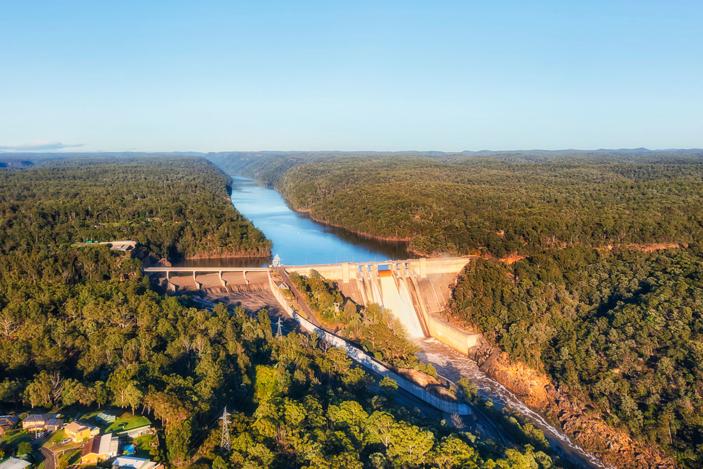 Long view of an Australian dam