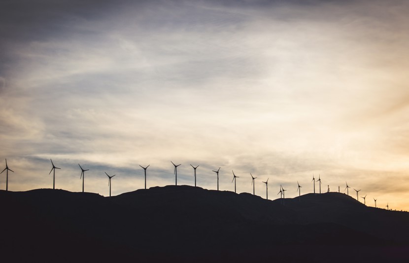 onshore wind farm silhouette